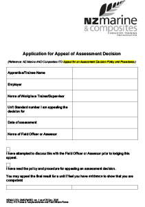 Appeal an Assessment Decision Form